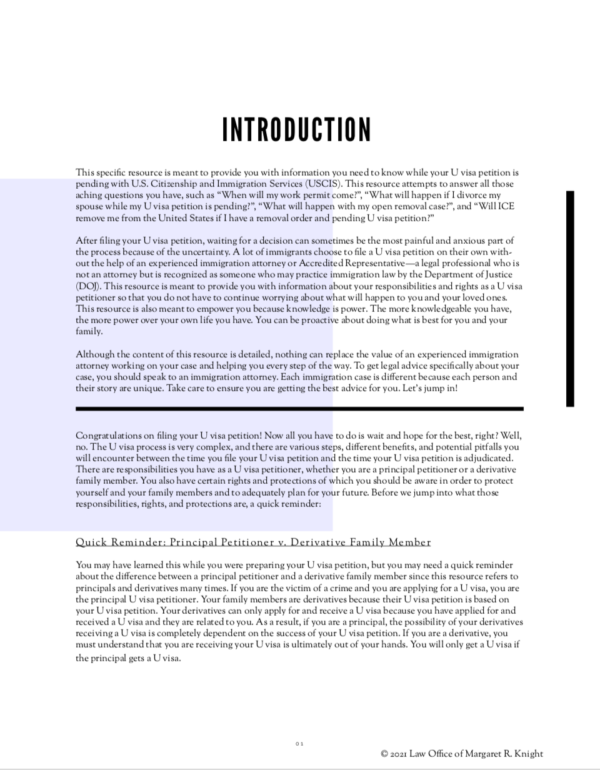 What You Should Know About the U Visa PART 2: Your Responsibilities, Rights, and Protections While Your U Visa Petition is Pending - Image 3